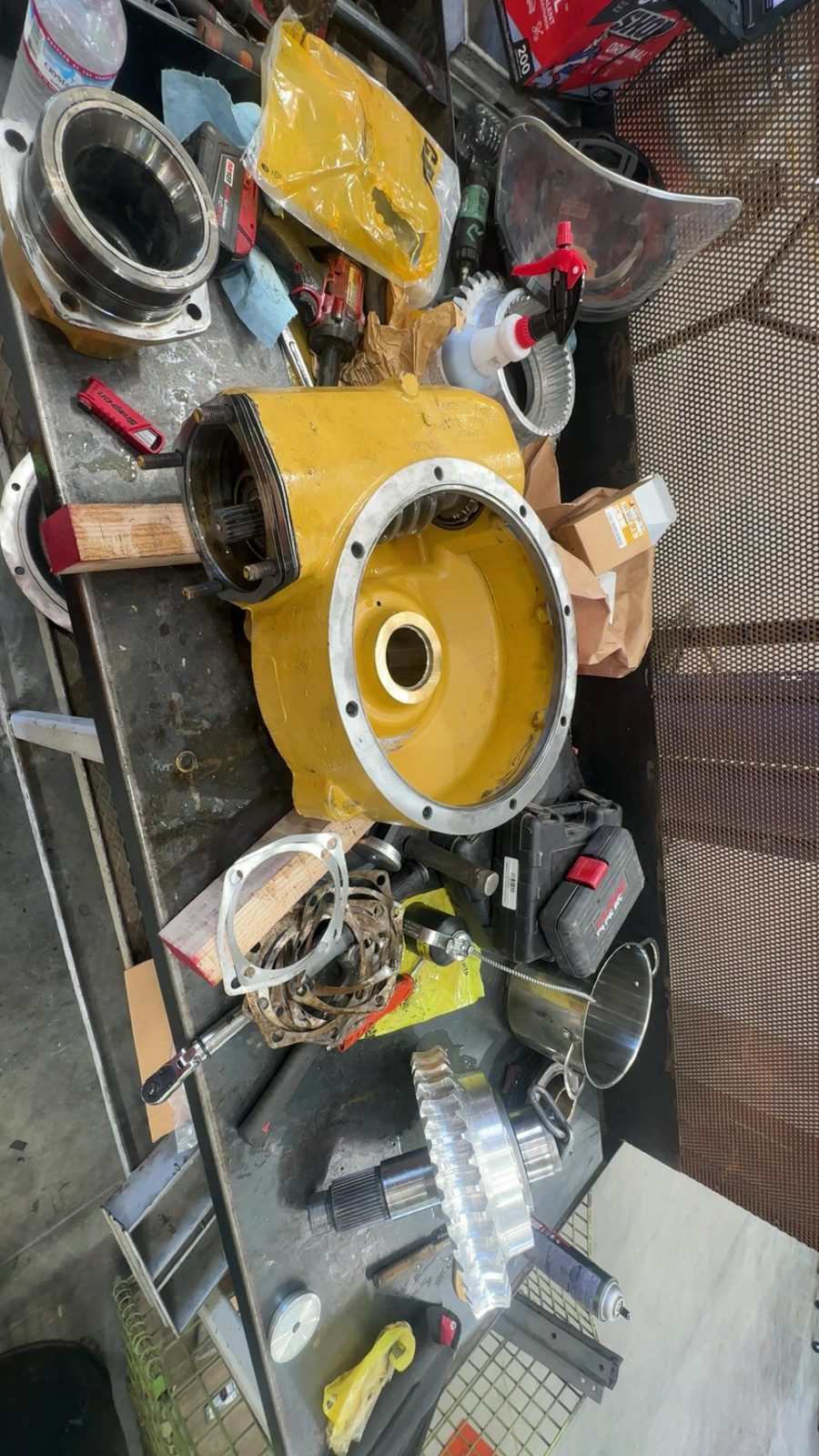 Motor grader circle drive and implement component work